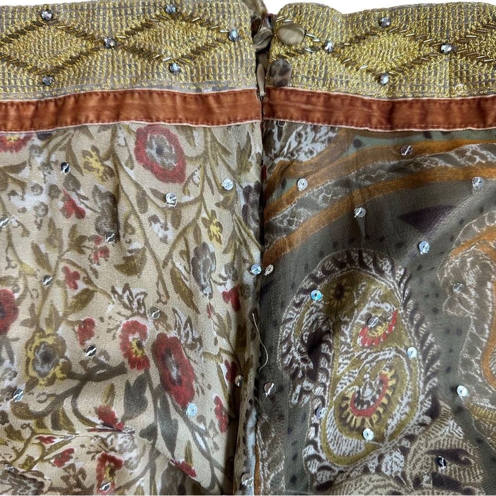 Vintage 90s Boho Bohemian Silk Midi Maxi Skirt size 8 - Picture 12 of 12